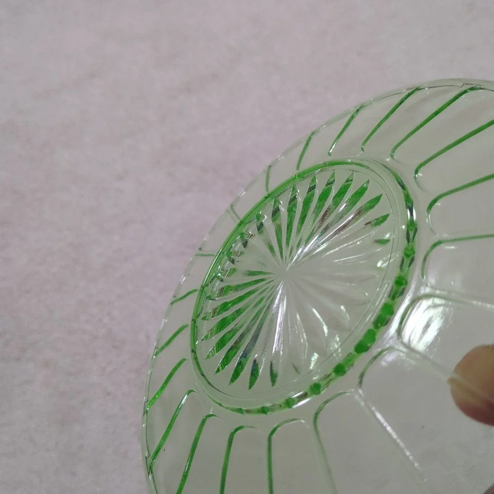 Blemished Hazel Atlas Uranium Glass RIBBON 6.25